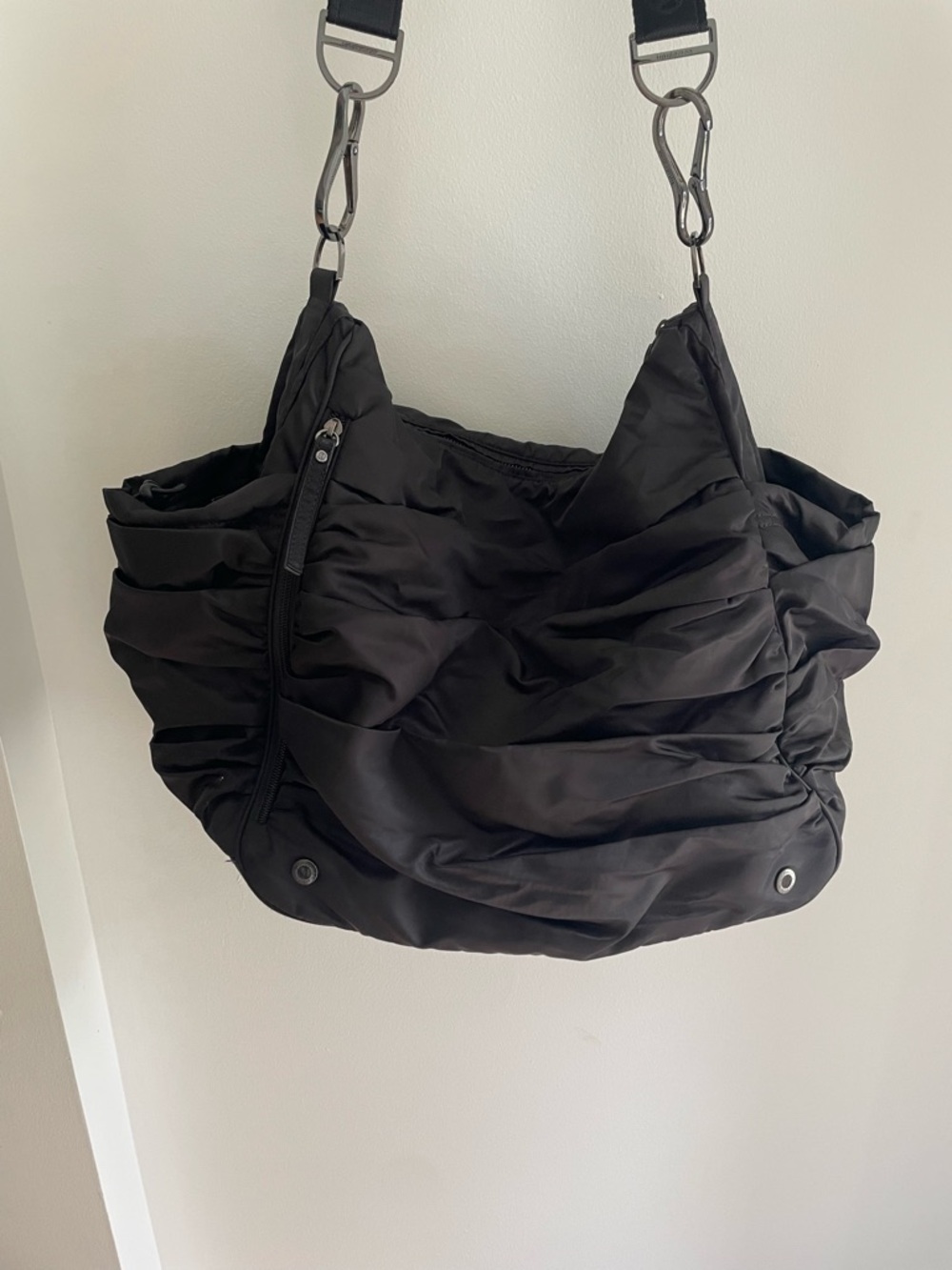 lululemon athletica Black Ruffled Nylon Shoulder Tote - Picture 9 of 16